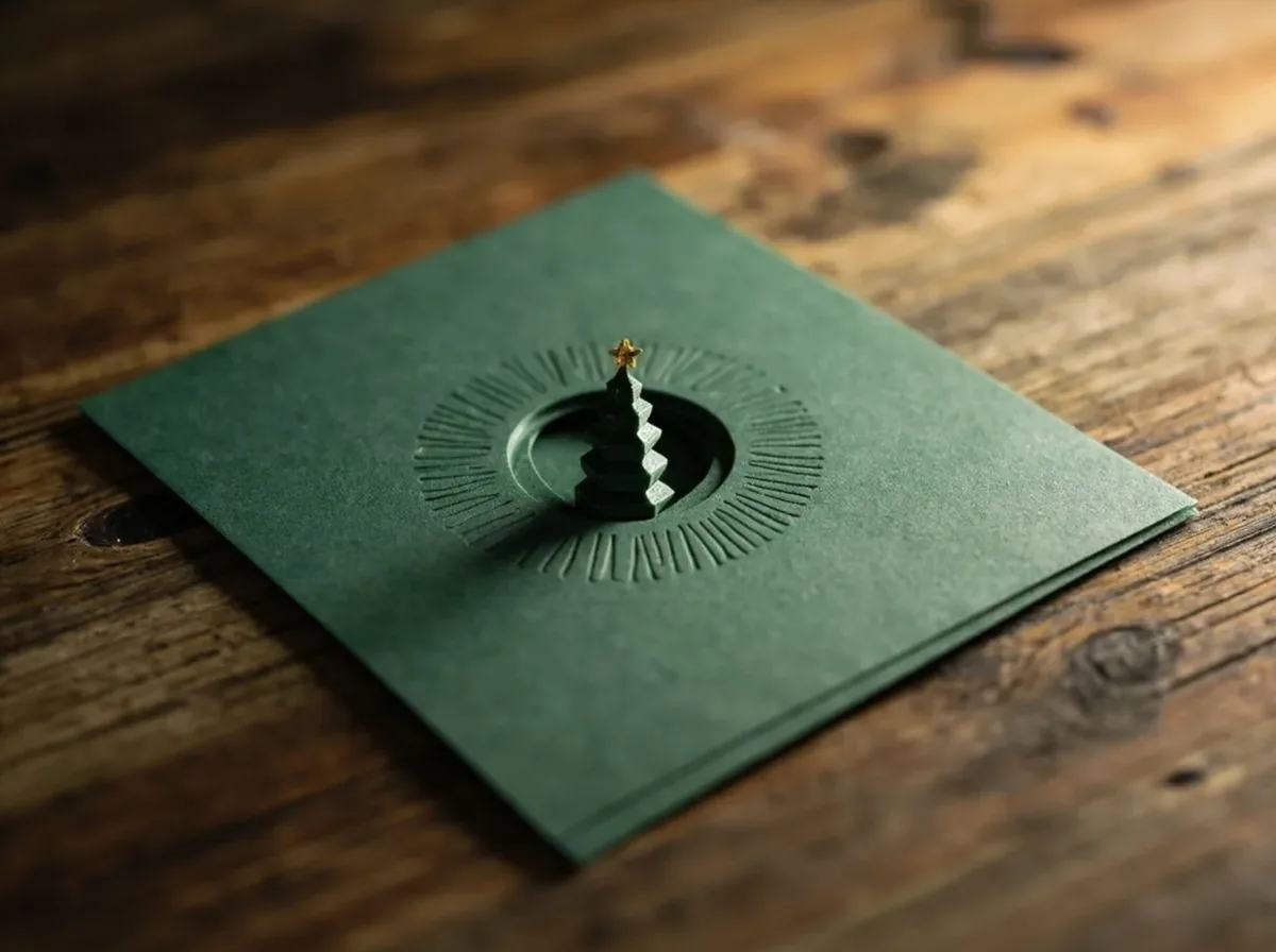 聖誕樹穿洞摺疊卡 Christmas Pop-up Card